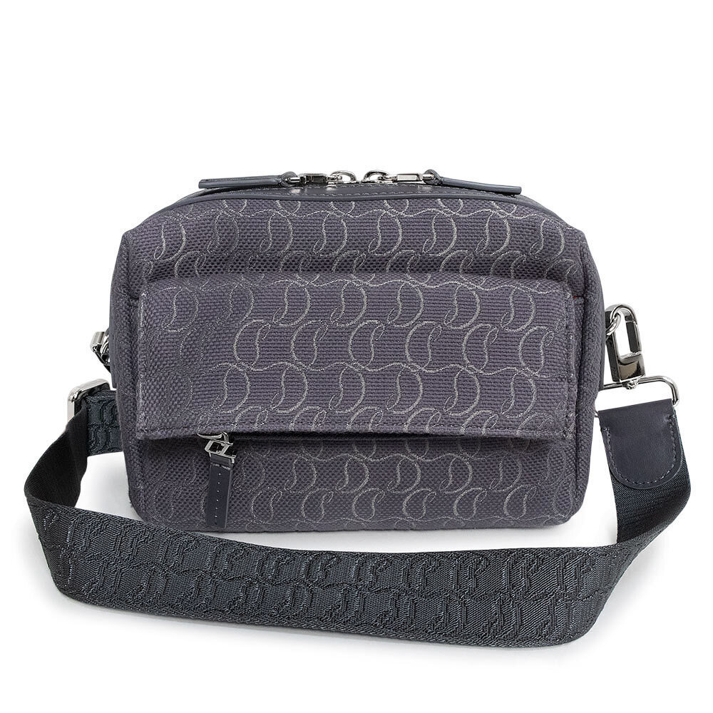 Christian Louboutin ZIP N FLAP Leather Smoky Gray Shoulder Bag Crossbody